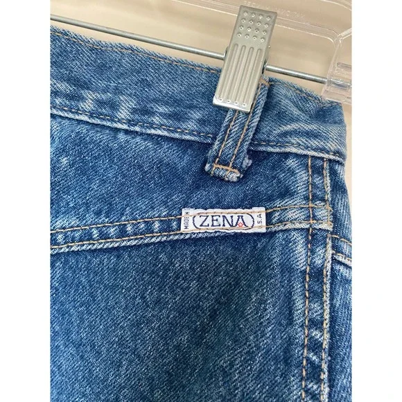 Vintage USA Zena denim skirt back slit size 7 juniors/ XS womens - Picture 4 of 6